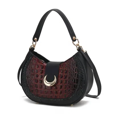 Mkf Collection Women's Jain Half Moon Croc-embossed Shoulder Bag In Cognac In Green