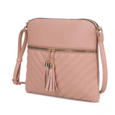 Mkf Collection Women's Winnie Quilted Vegan Leather Crossbody Bag In Blush In Gold