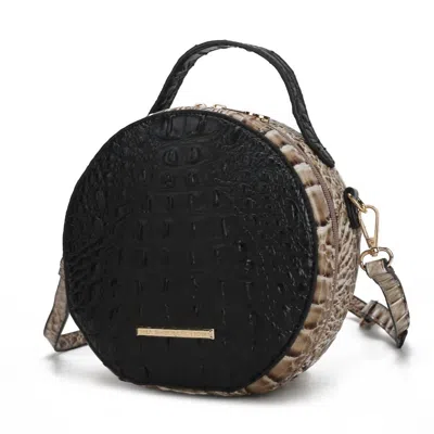 Mkf Collection Women's Ynnari Crossbody Chic Round Croc-embossed Bag In Black