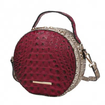 Mkf Collection Women's Ynnari Crossbody Chic Round Croc-embossed Bag In Fuchsia In Multi