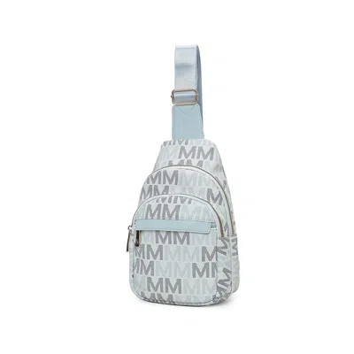 Mkf Helaena M Logo Printed Vegan Leather Women's Sling Bag By Mia K In Blue