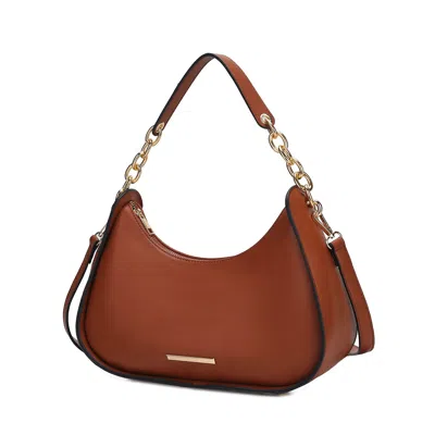 Mkf Lottie Vegan Leather Women's Hobo Handbag Half Moon By Mia K In Brown