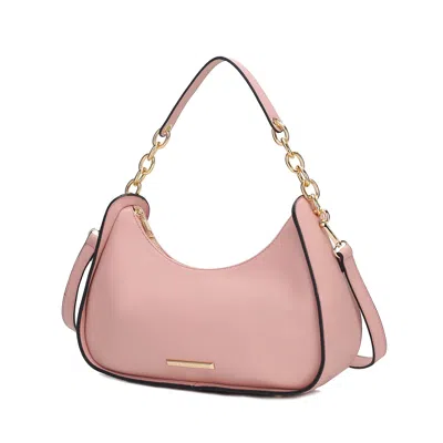 Mkf Lottie Vegan Leather Women's Hobo Handbag Half Moon By Mia K In Pink