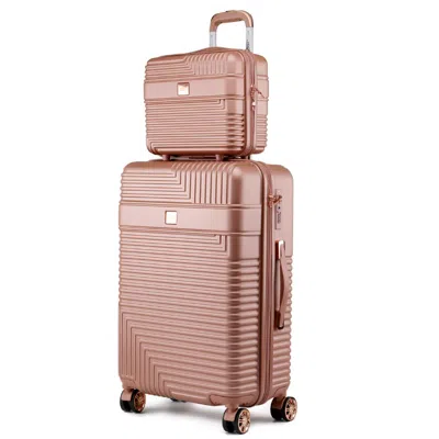 Mkf Mykonos Luggage Set With A Carry-on And Cosmetic Case - 2 Pieces In Brown