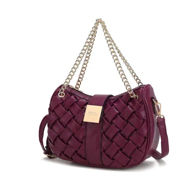 Mkf Solari Braided Chain Vegan Leather Shoulder Bag, Chic & Functional In Purple