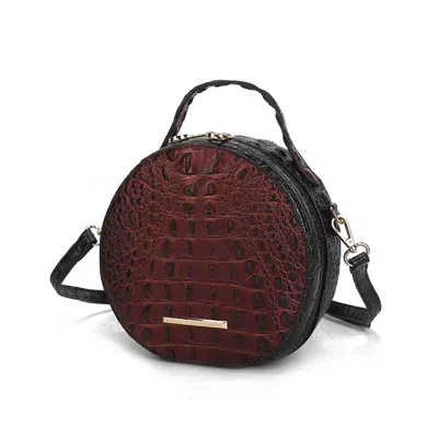 Mkf Ynnari Women Crossbody Croc-embossed Round Chic Handbag Top Handle In Brown