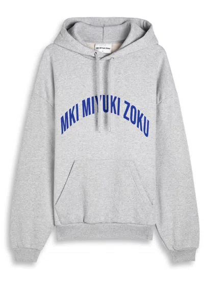 Mki Miyuki Zoku Arch Hooded Cotton-blend Sweatshirt In Gray