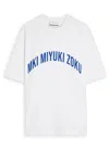 Mki Miyuki Zoku Arch Logo-print Cotton T-shirt In White