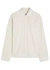 Mki Miyuki Zoku Box Dress Striped Seersucker Shirt In Neutral