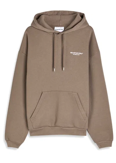 Mki Miyuki Zoku Design Studio Hooded Cotton-blend Sweatshirt In Brown