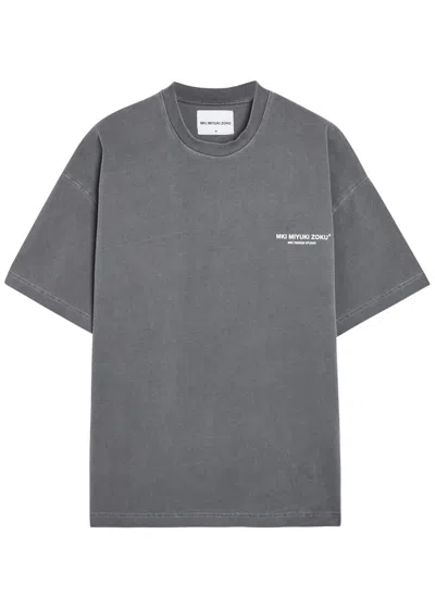 Mki Miyuki Zoku Design Studio Logo-print Cotton T-shirt In Blue