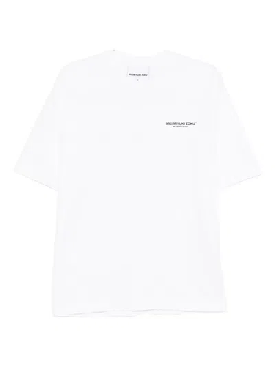 Mki Miyuki Zoku Uniform Logo-print Cotton T-shirt In White