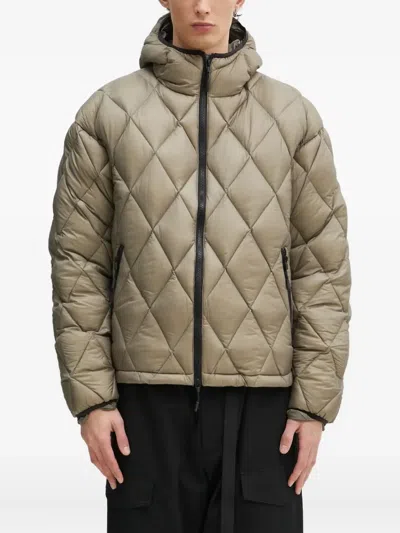 Mki Miyuki Zoku Diamond-quilted Hooded Jacket In Gold