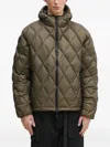 Mki Miyuki Zoku Diamond-quilted Hooded Jacket In Green