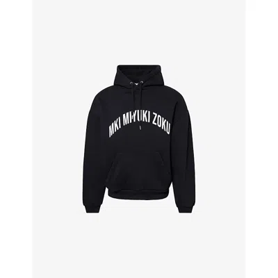 Mki Miyuki Zoku Ens Arch Logo-print Cotton Hoody Black