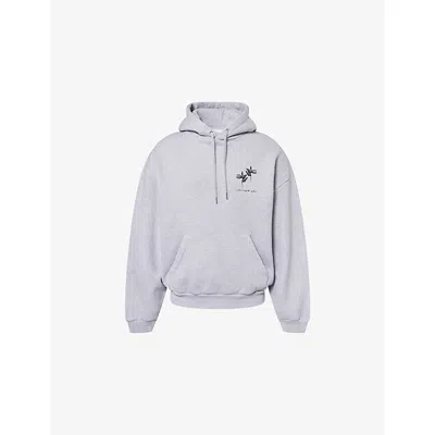 Mki Miyuki Zoku Ens Ink Flower-print Cotton Hoody Grey