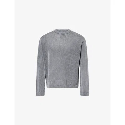 Mki Miyuki Zoku Ens Pigment Grey Crewneck Long-sleeve Knitted Cotton Jumper Xl