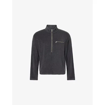 Mki Miyuki Zoku Ens Mki Miyuki-zoku Towelling High-neck Cotton-blend Sweatshirt In Black