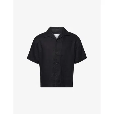 Mki Miyuki Zoku Ens Black Vacation Short-sleeve Linen Shirt