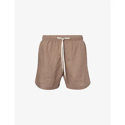Mki Miyuki Zoku Ens Drawstring-waist Relaxed-fit Linen Shorts Mushroom