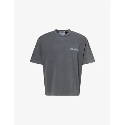 Mki Miyuki Zoku Ens Pigment Black Slub Exclusive Logo-print Cotton T-shirt Xxl In Gray