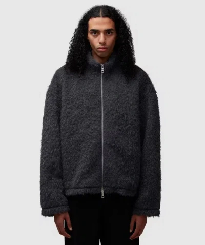 Mki Miyuki Zoku Faux Alpaca Track Jacket In Charcoal