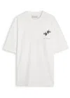 Mki Miyuki Zoku Ink Flower Cotton T-shirt In White