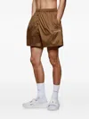 Mki Miyuki Zoku Logo Drawstring Swim Shorts In Brown