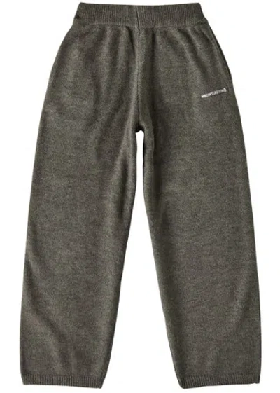 Mki Miyuki Zoku Logo-embroidered Knitted Sweatpants In Grey