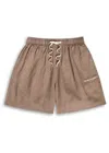 Mki Miyuki Zoku Logo-embroidered Linen Shorts In Brown