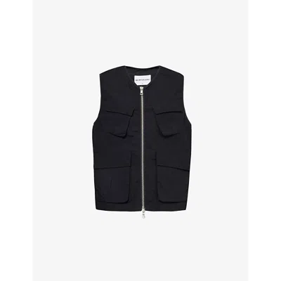 Mki Miyuki Zoku Mki Miyuki-zoku Mens Black Logo-embroidered Sleeveless Cotton Vest