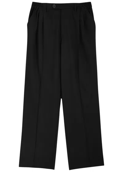Mki Miyuki Zoku Logo-embroidered Wide-leg Woven Trousers In Black