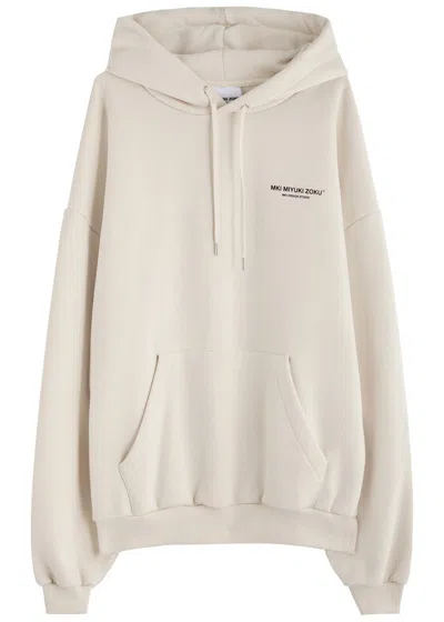 Mki Miyuki Zoku Logo Hooded Cotton-blend Sweatshirt In Cream