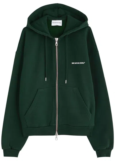 Mki Miyuki Zoku Logo Hooded Cotton-blend Sweatshirt In Green