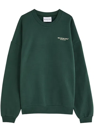 Mki Miyuki Zoku Logo-print Cotton-blend Sweatshirt In Green