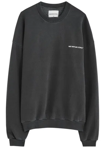 Mki Miyuki Zoku Logo-print Cotton Sweatshirt In Black