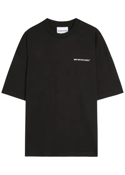 Mki Miyuki Zoku Logo-print Cotton T-shirt In Black