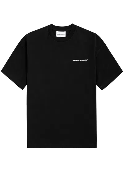 Mki Miyuki Zoku Logo-print Cotton T-shirt In Black