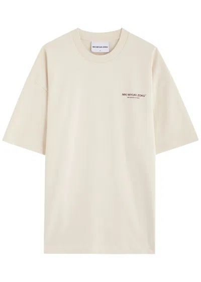 Mki Miyuki Zoku Logo-print Cotton T-shirt In Cream