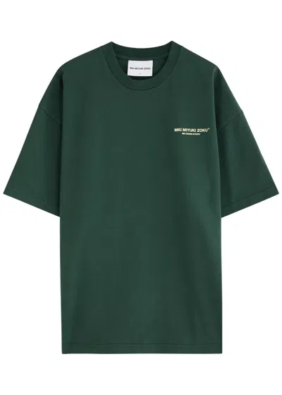 Mki Miyuki Zoku Logo-print Cotton T-shirt In Green
