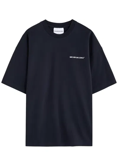 Mki Miyuki Zoku Logo-print Cotton T-shirt In Navy