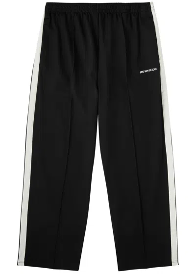 Mki Miyuki Zoku Logo Wide-leg Jersey Track Pants In Black