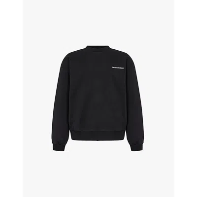 Mki Miyuki Zoku Mki Miyuki-zoku Mens Black Uniform Branded-print Cotton-blend Sweatshirt