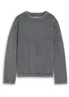 Mki Miyuki Zoku Pigment Open-knit Cotton T-shirt In Gray