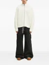 Mki Miyuki Zoku Ribbed High-neck Zip-up Cardigan In Neutral