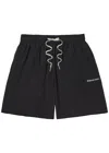 Mki Miyuki Zoku Sandwash Logo-embroidered Woven Shorts In Black