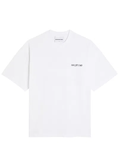 Mki Miyuki Zoku Script Logo-print Cotton T-shirt In White