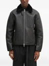 Mki Miyuki Zoku Shearling-collar Leather Jacket In Black