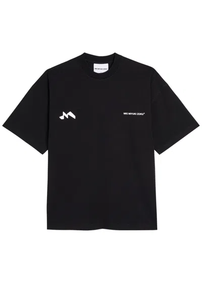 Mki Miyuki Zoku Silhouette Printed Cotton T-shirt In Black
