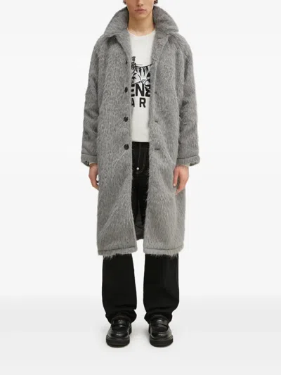 Mki Miyuki Zoku Single-breasted Trench Coat In Gray